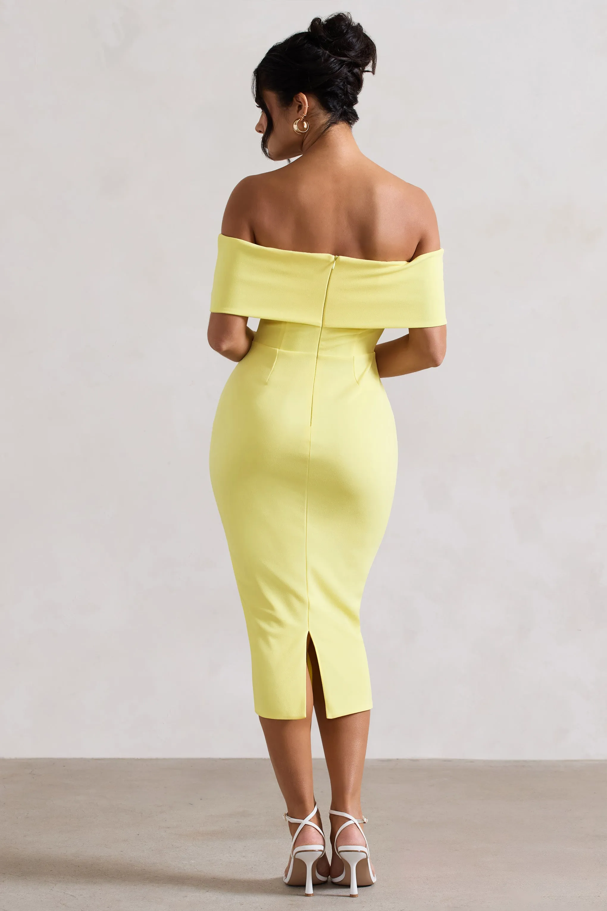 Hope | Lemon Bow Bardot Midi Dress sold by Club L London product image thumbnail 2