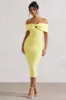 Hope | Lemon Bow Bardot Midi Dress sold by Club L London