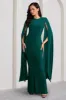 Kimmy | Bottle Green High Neck Maxi Dress With Cape Sleeves sold by Club L London