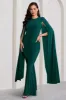 Kimmy | Bottle Green High Neck Maxi Dress With Cape Sleeves sold by Club L London