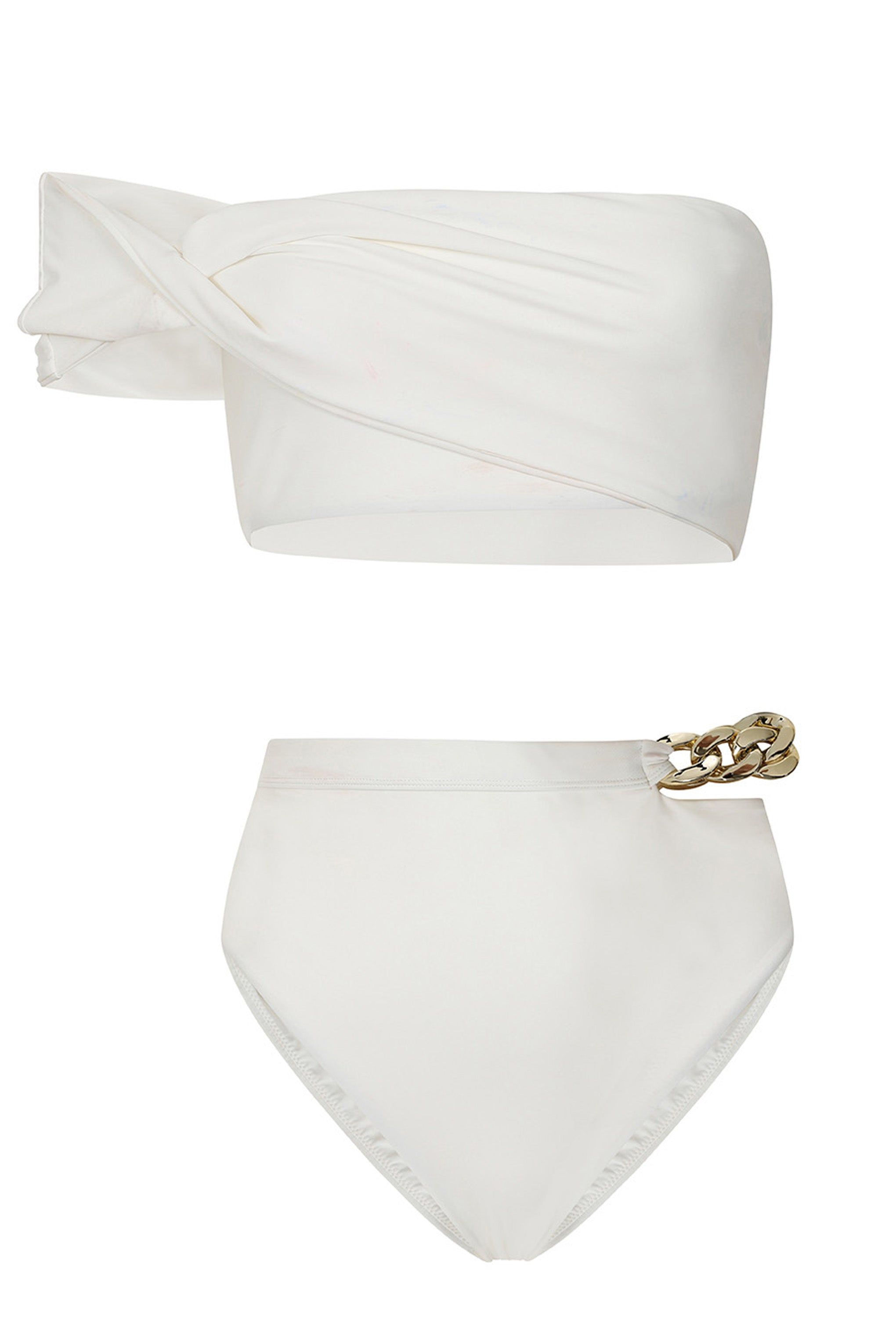 Wealth | White High Waisted Chain Bikini Bottoms sold by Club L London product image thumbnail 7