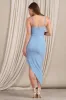 Ours | Powder Blue Cami Asymmetric Maternity Midi Dress sold by Club L London
