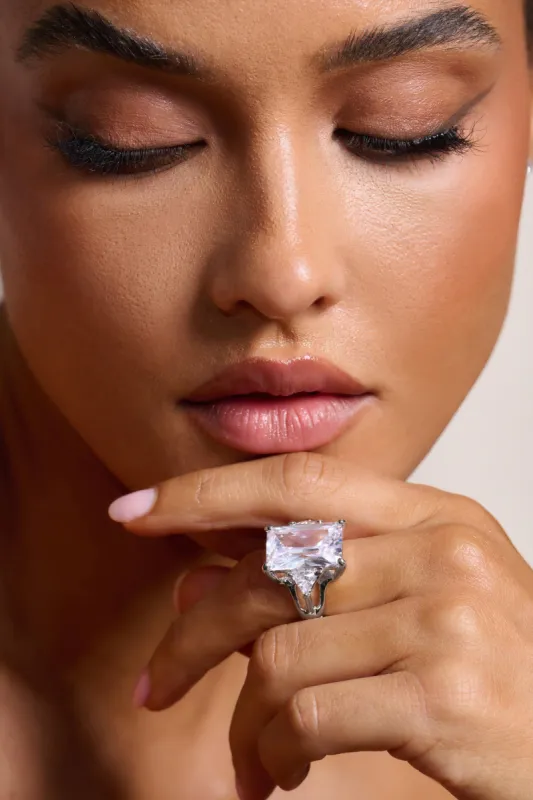 Adella | Silver Statement Ring sold by Club L London