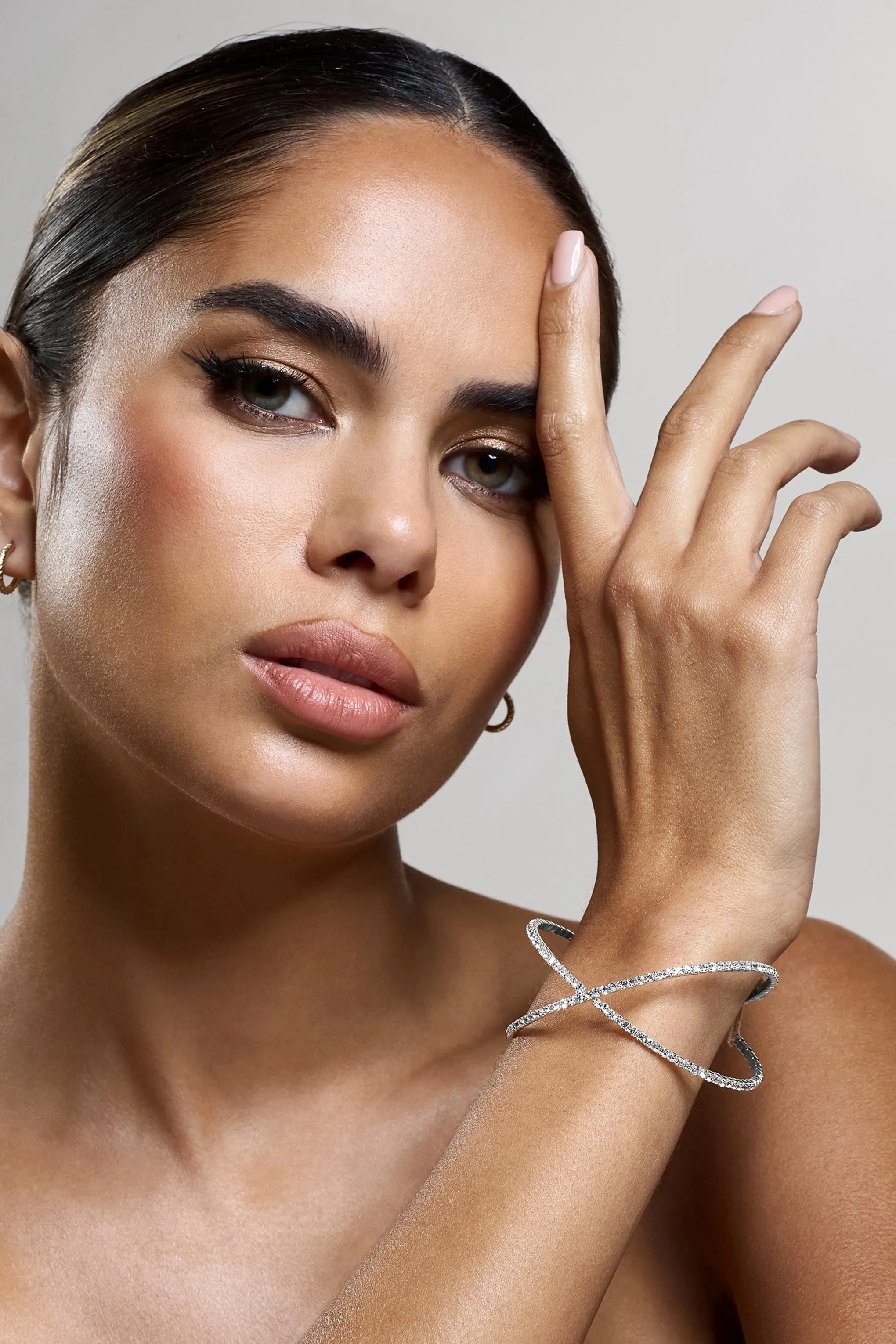Mist | Silver Diamante Layered Bracelet sold by Club L London