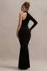 Socialite | Black One-Sleeve Cut-Out Maxi Dress sold by Club L London