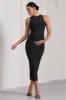 Paige | Black Sleeveless Split Maternity Midi Dress sold by Club L London