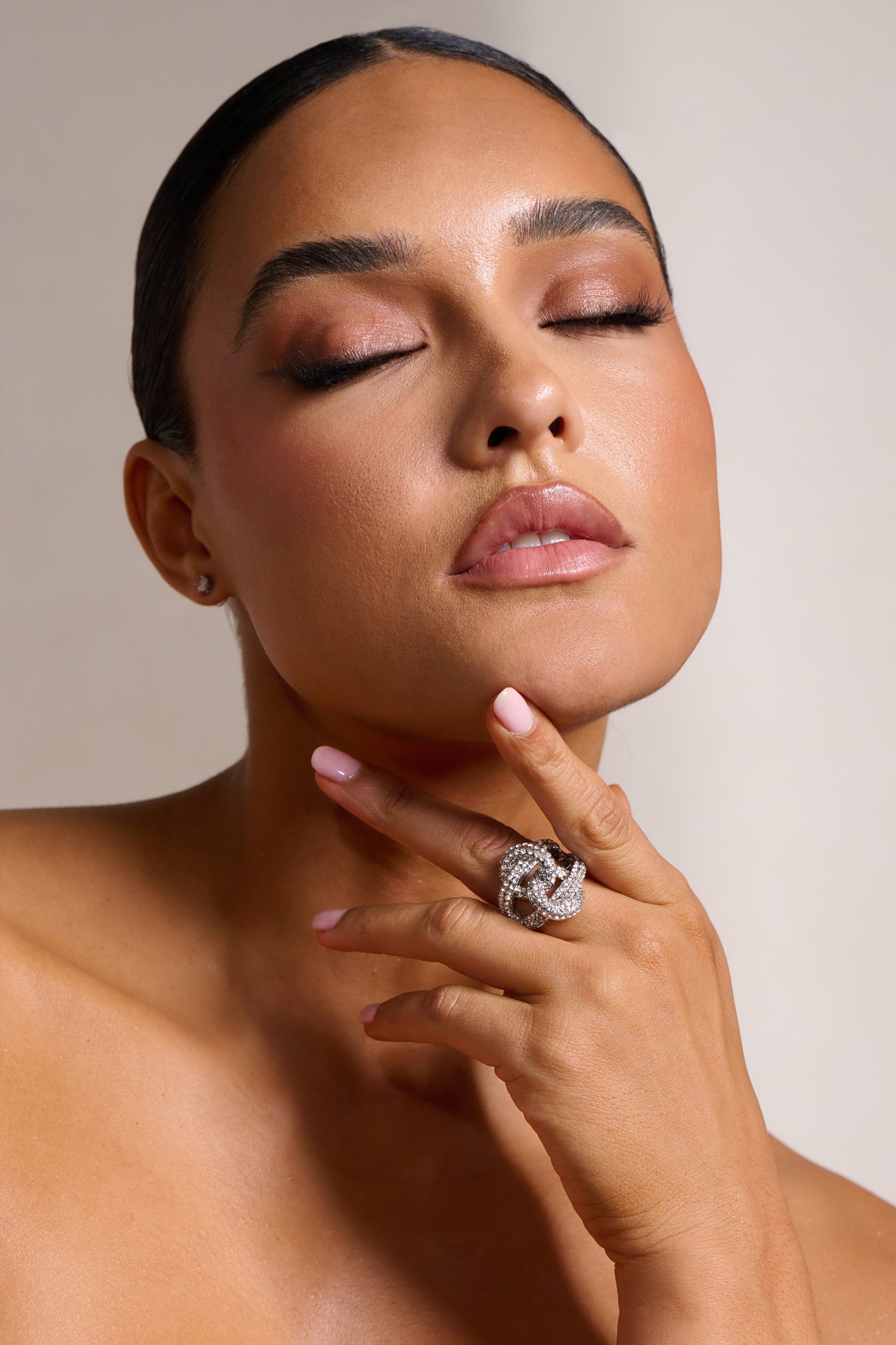 Corey | Silver Diamante Ring sold by Club L London product image thumbnail 3