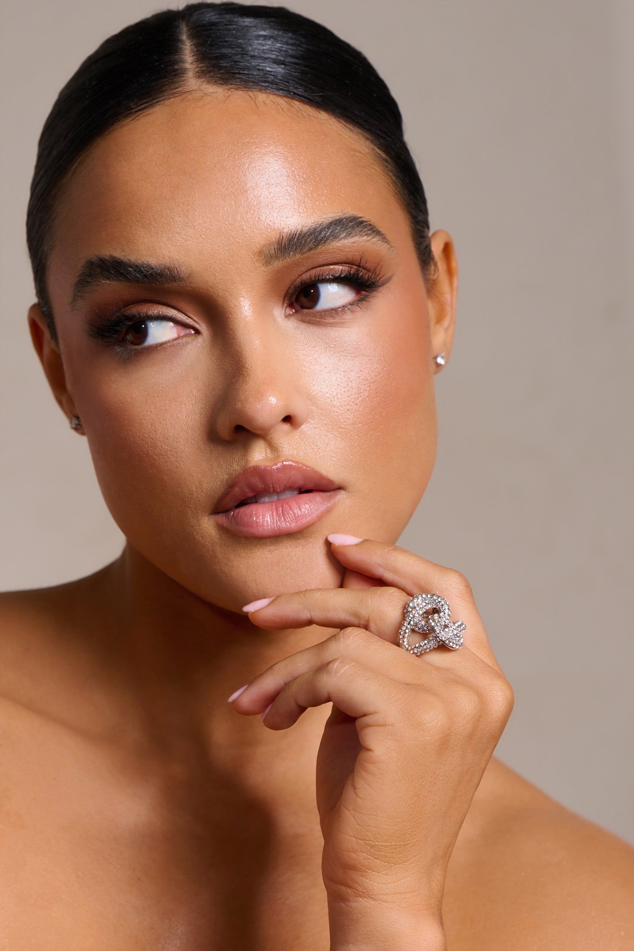 Corey | Silver Diamante Ring sold by Club L London product image thumbnail 2