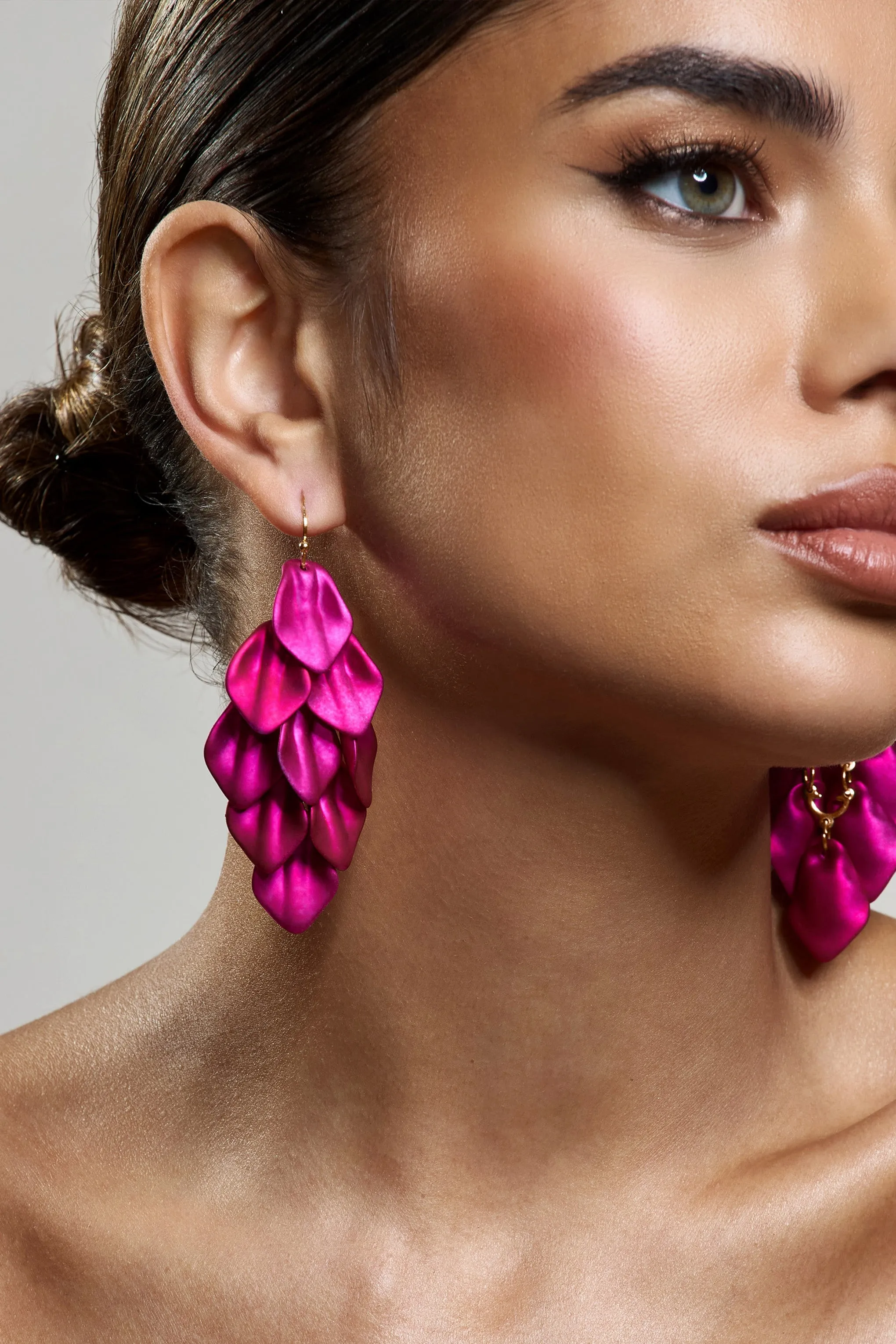Hummingbird | Pink Petal Dangle Earrings sold by Club L London product image thumbnail 4