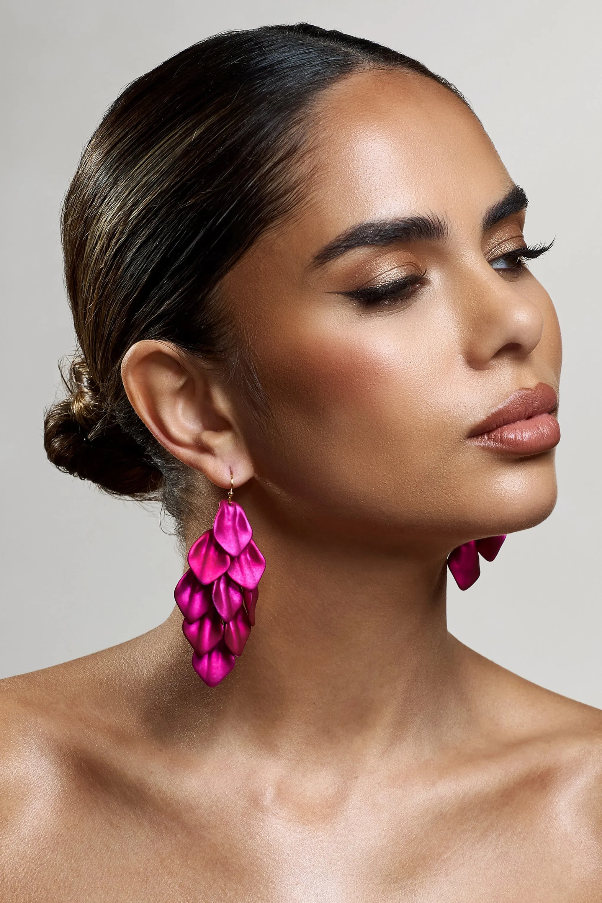 Hummingbird | Pink Petal Dangle Earrings sold by Club L London product image thumbnail 3