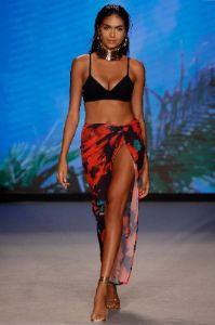 Salt Breeze | Floral Print High-Waisted Twisted Chiffon Maxi Skirt sold by Club L London