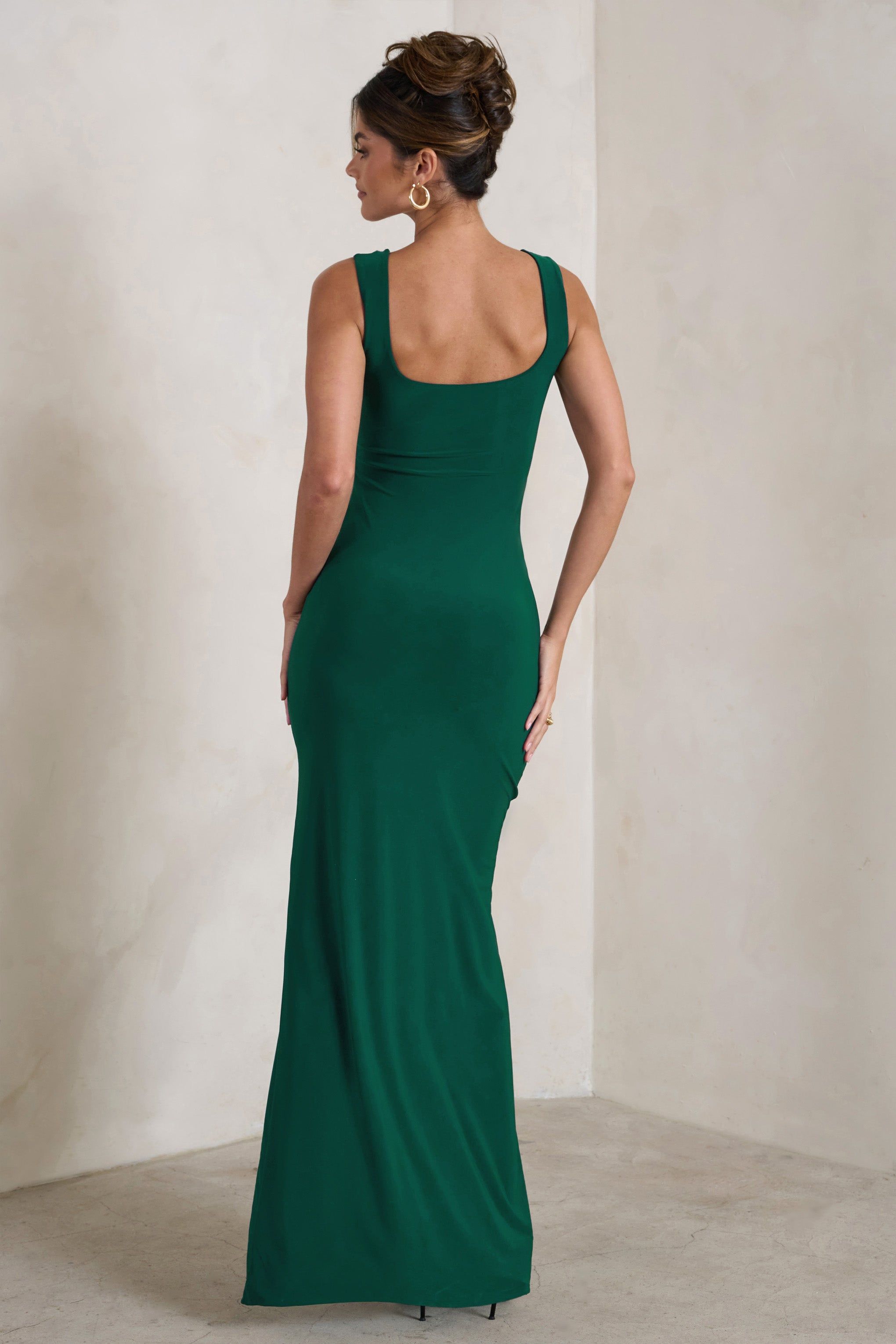 Madeline | Green Sleeveless Thigh Split Maxi Dress sold by Club L London product image thumbnail 2