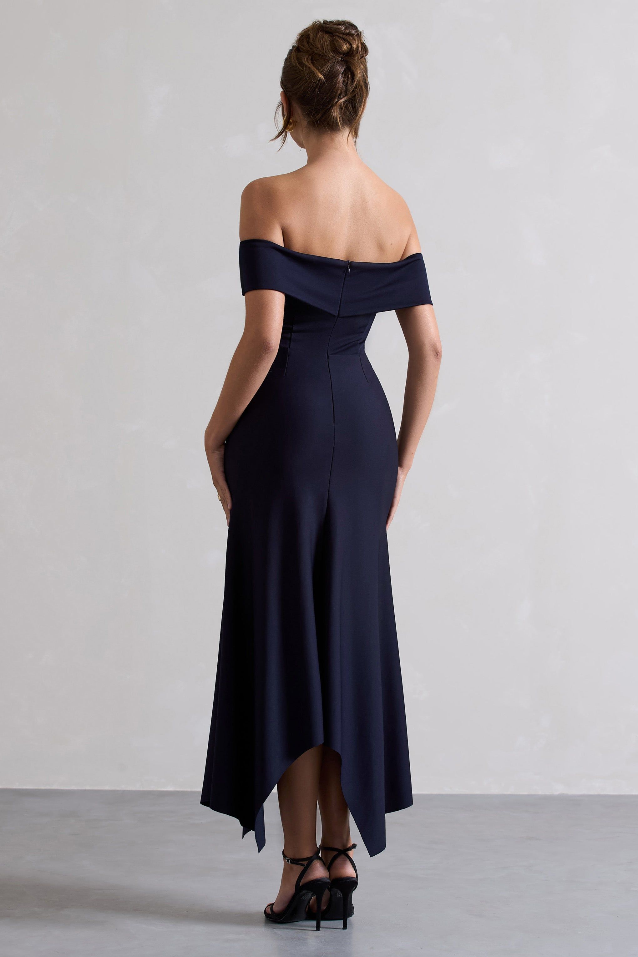 Windsor | Navy Bardot Maxi Dress sold by Club L London product image thumbnail 2