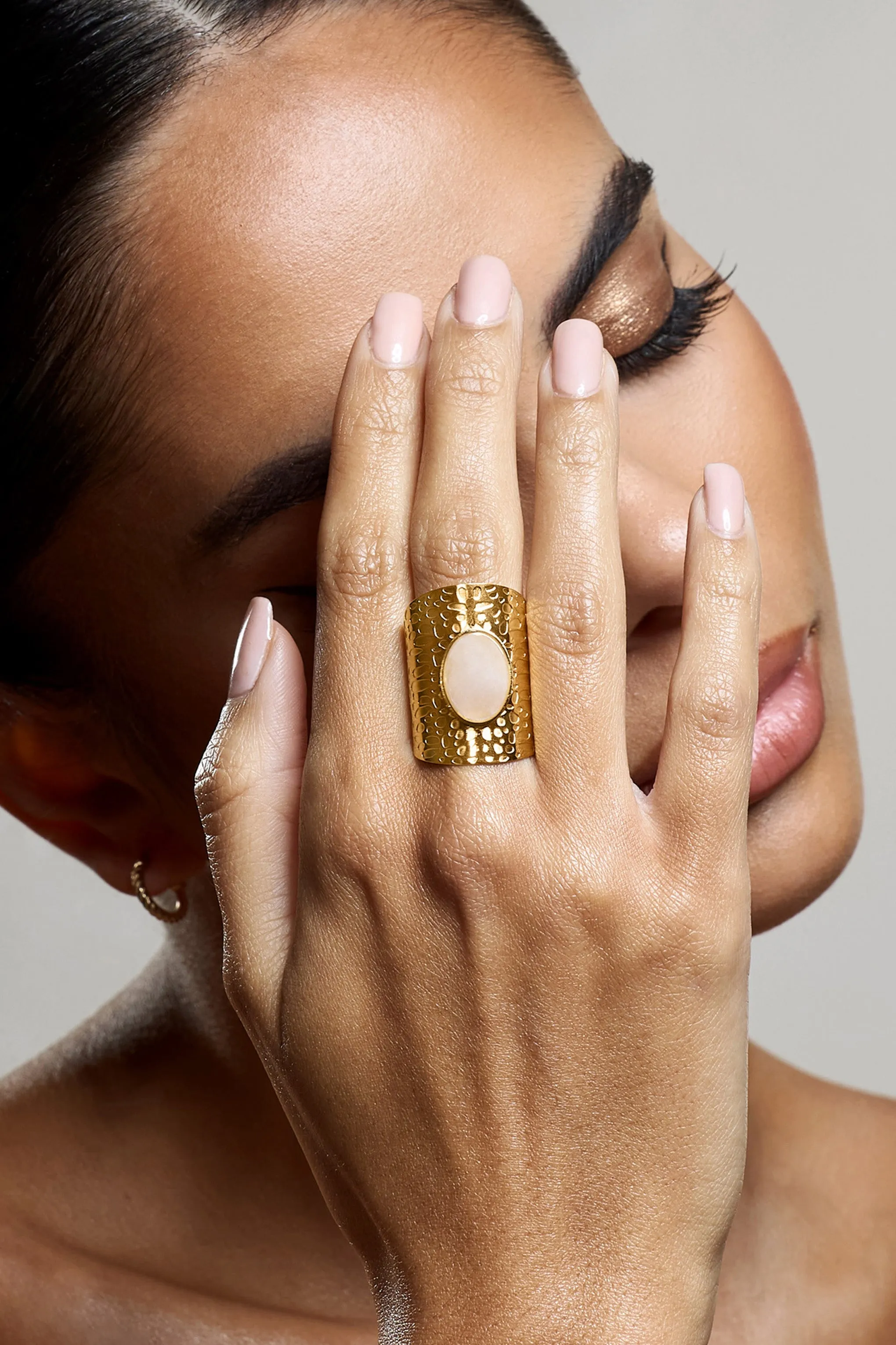 Sorcha | Nude Adjustable Statement Ring sold by Club L London product image thumbnail 4