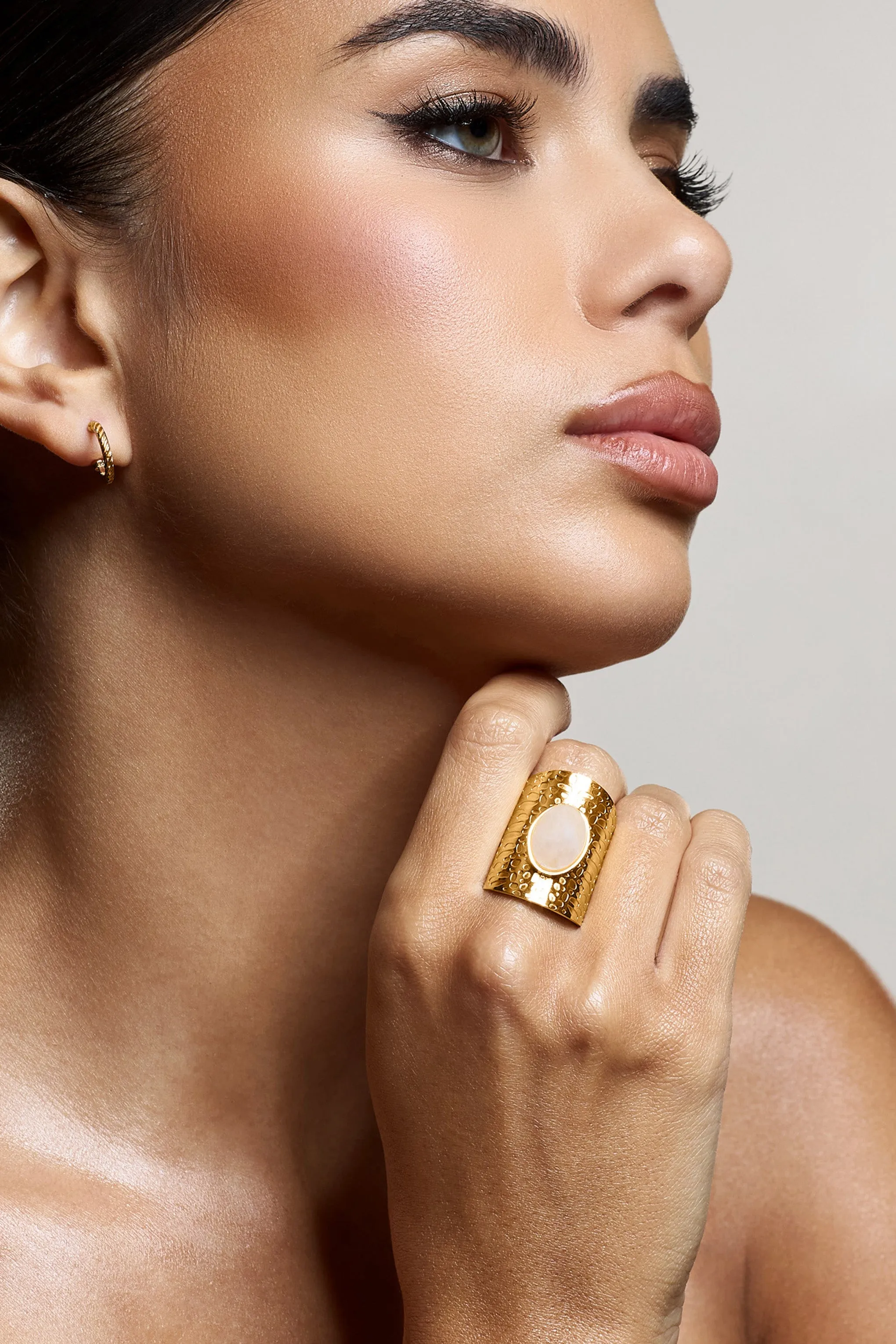 Sorcha | Nude Adjustable Statement Ring sold by Club L London product image thumbnail 3