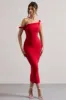 Salome | Red Twisted Asymmetric Midi Dress sold by Club L London