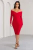 Flatter Me | Red Twist Front Bardot Midi Dress sold by Club L London
