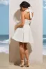 Bloom | White Plunge Halter-Neck Mini Dress sold by Club L London