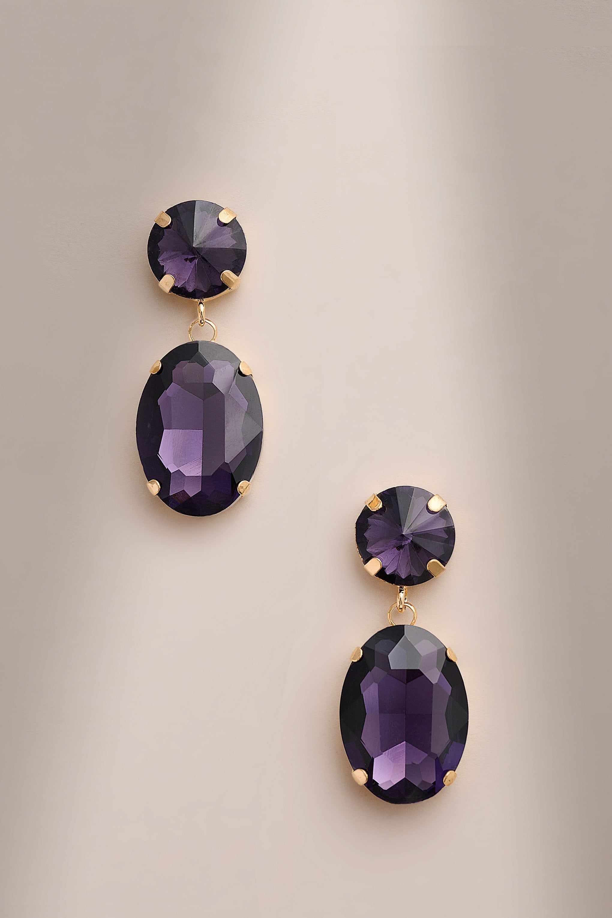 Blake | Purple Jewelled Statement Necklace with Matching Drop Earrings sold by Club L London product image thumbnail 3