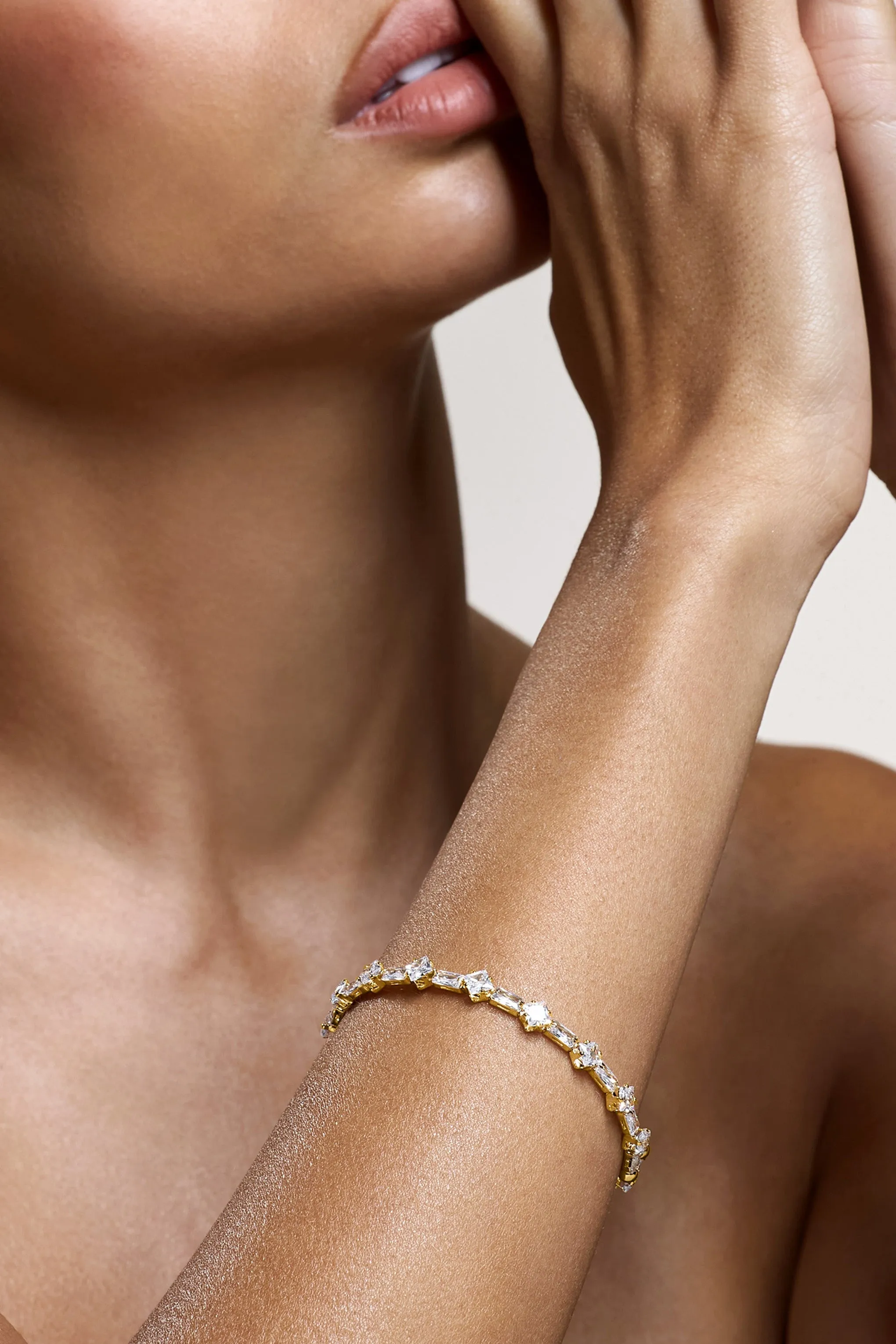 Glitz | Gold Diamante Bracelet sold by Club L London product image thumbnail 5