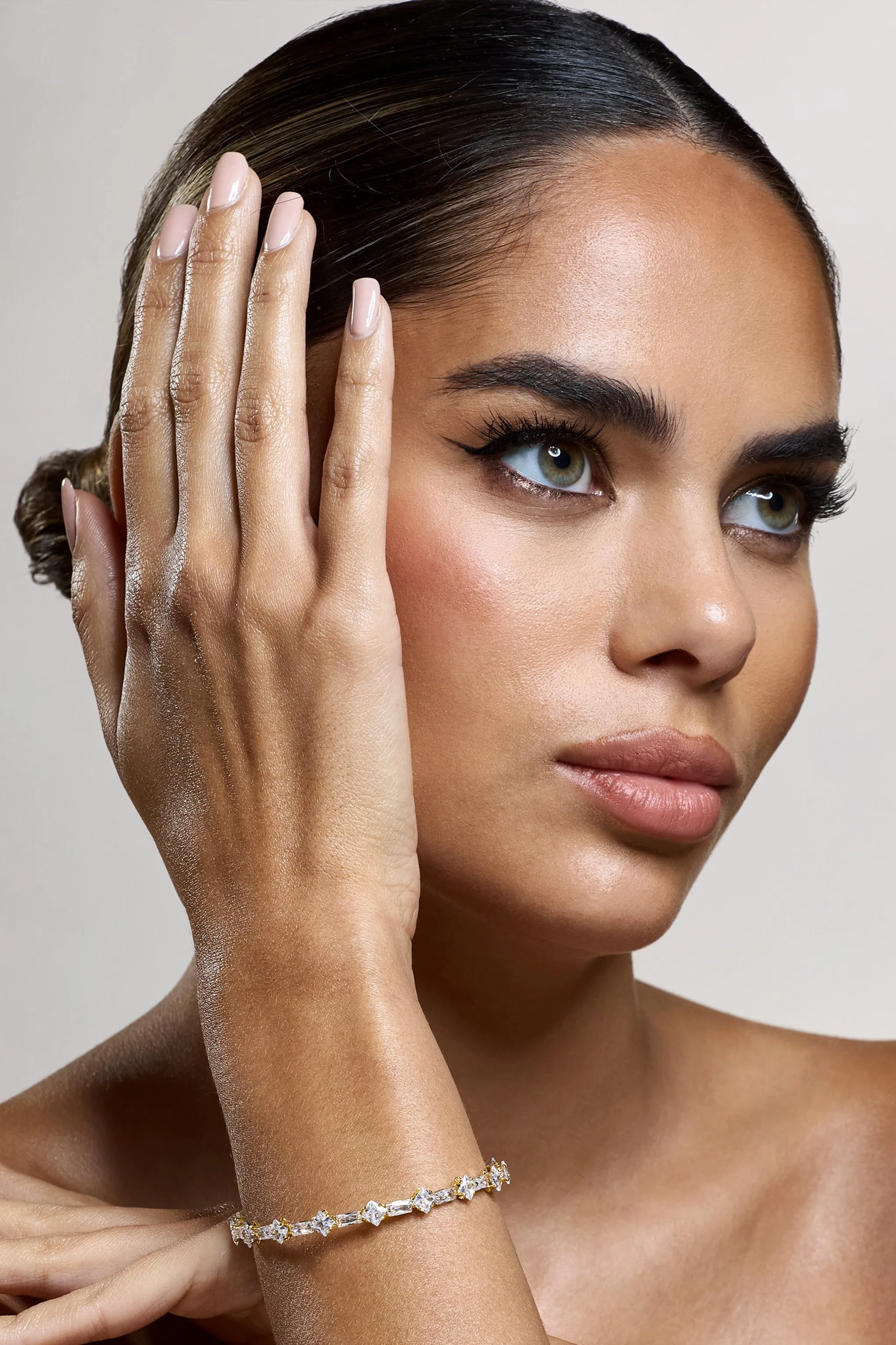 Glitz | Gold Diamante Bracelet sold by Club L London product image thumbnail 2