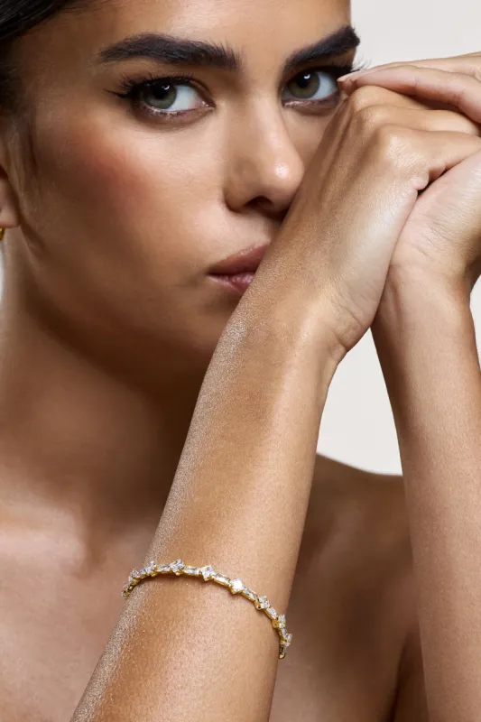 Glitz | Gold Diamante Bracelet sold by Club L London