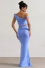 Neve | Blue Gathered Maxi Skirt sold by Club L London