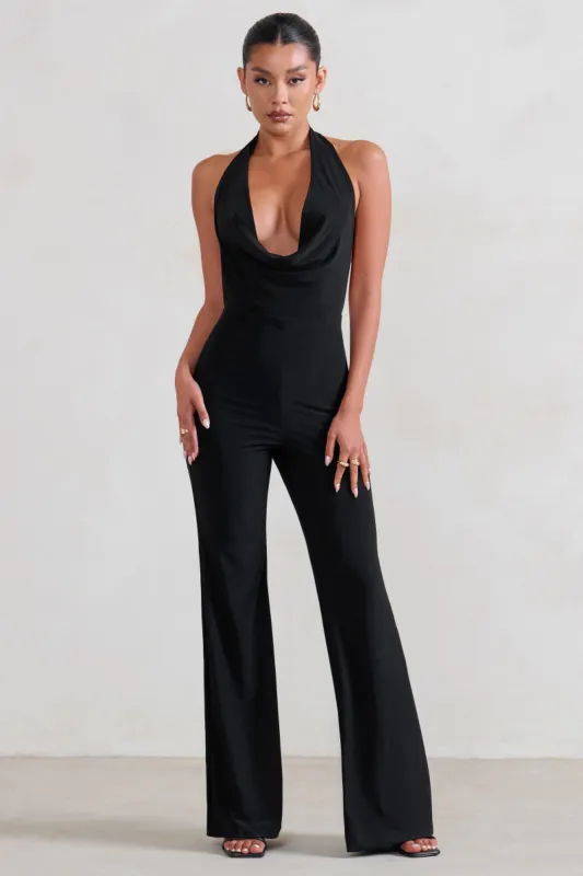 Rhyla | Black Cowl Neck Jumpsuit sold by Club L London