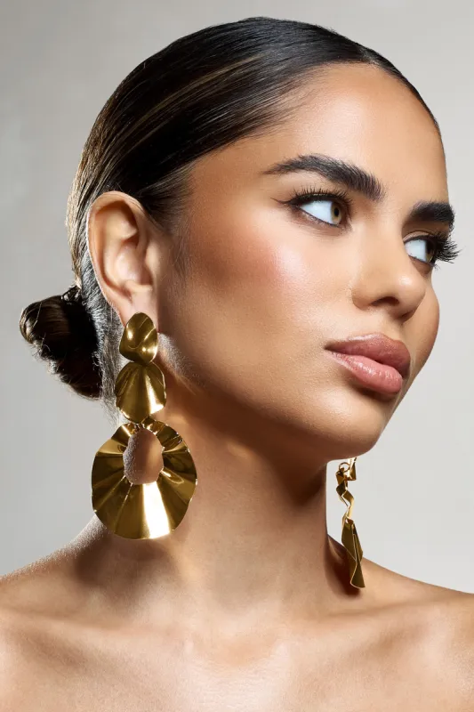 Indiana | Gold Statement Dangle Earrings made by Club L London