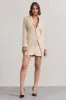 Chelsea | Stone Fitted Blazer Mini Dress sold by Club L London