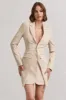 Chelsea | Stone Fitted Blazer Mini Dress sold by Club L London