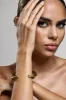 Goa | Gold Abstract Cuff Bracelet sold by Club L London