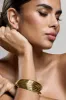Goa | Gold Abstract Cuff Bracelet sold by Club L London