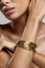 Goa | Gold Abstract Cuff Bracelet sold by Club L London