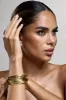 Goa | Gold Abstract Cuff Bracelet sold by Club L London