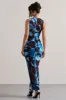 Santana | Floral Print Plunge-Neck Split Maxi Dress With Knot Detail sold by Club L London