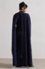 Indra | Navy High-Neck Wide-Leg Cape Jumpsuit sold by Club L London