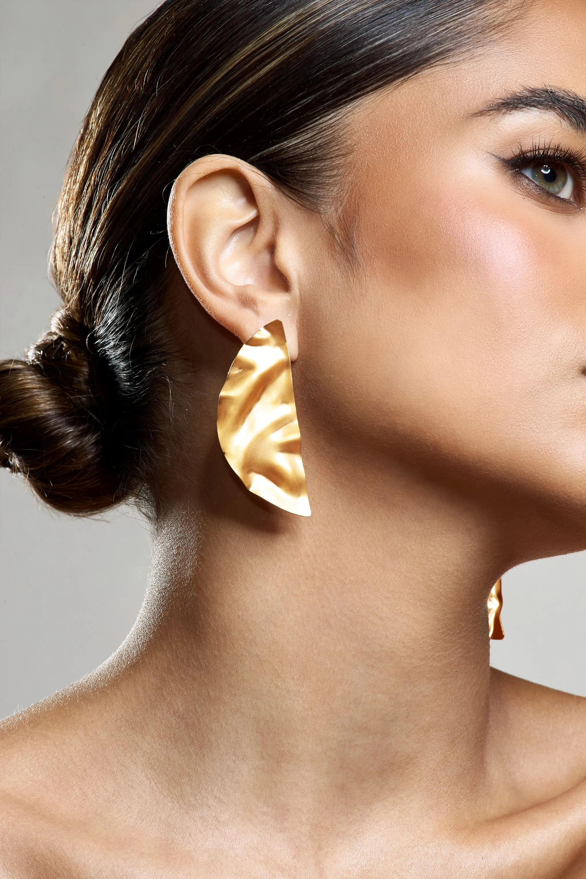 Honey | Gold Abstract Drop Earrings sold by Club L London product image thumbnail 4