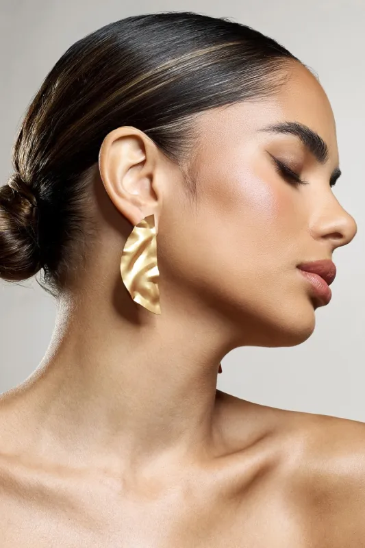 Honey | Gold Abstract Drop Earrings sold by Club L London