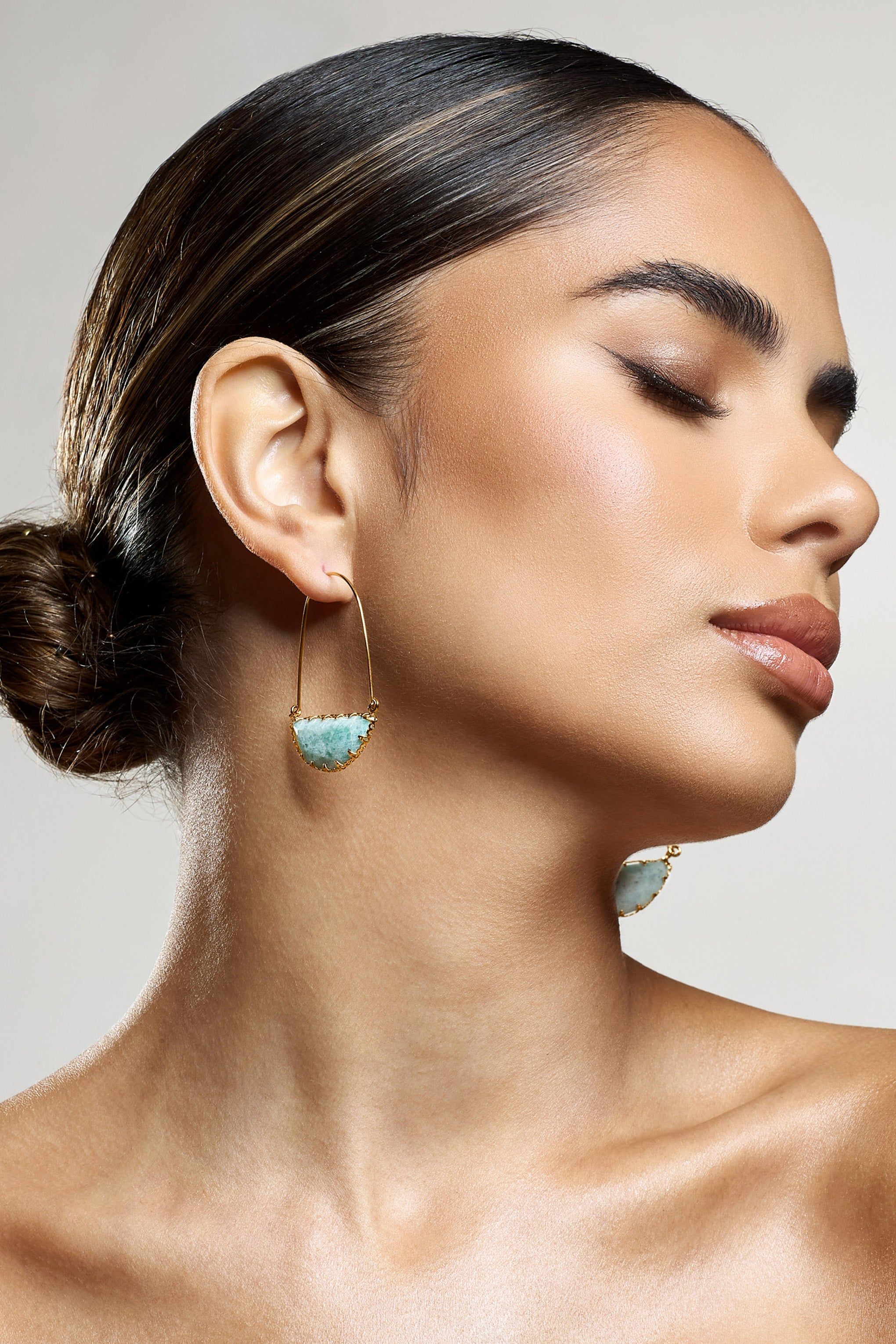 Hettie | Turquoise Crystal Statement Earrings sold by Club L London product image thumbnail 2