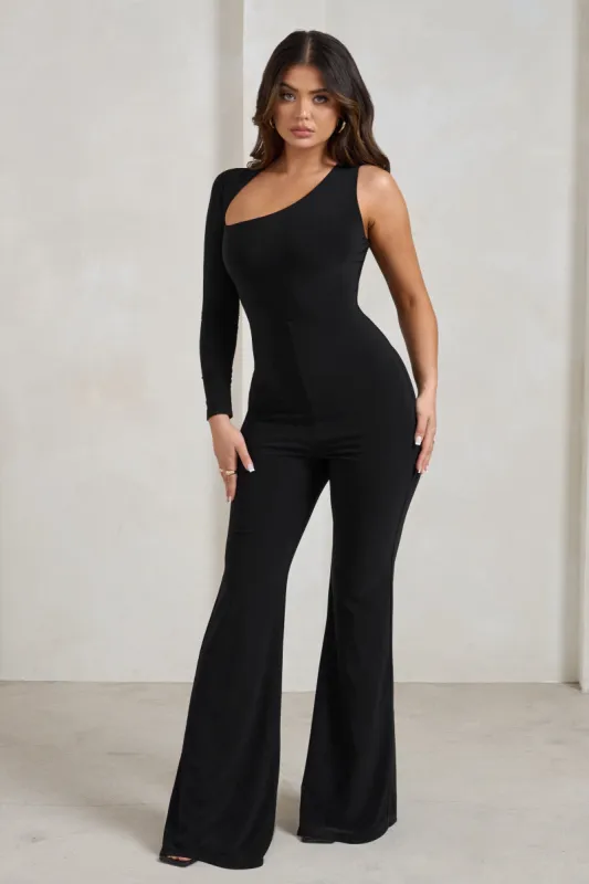 Dancefloor Blitz | Black One Shoulder Jumpsuit made by Club L London