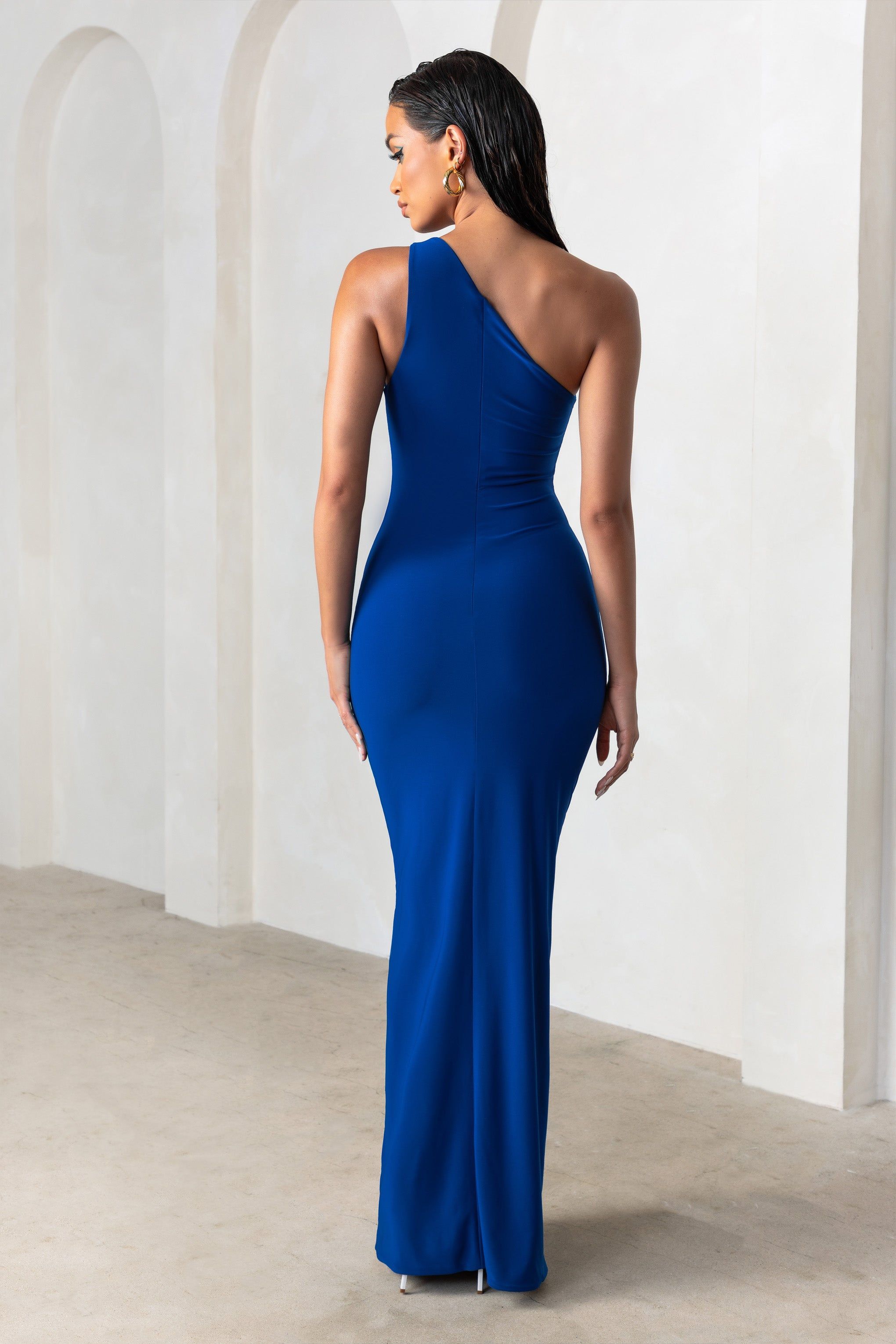 Honey Honey | Royal Blue One Shoulder Maxi Dress sold by Club L London product image thumbnail 2