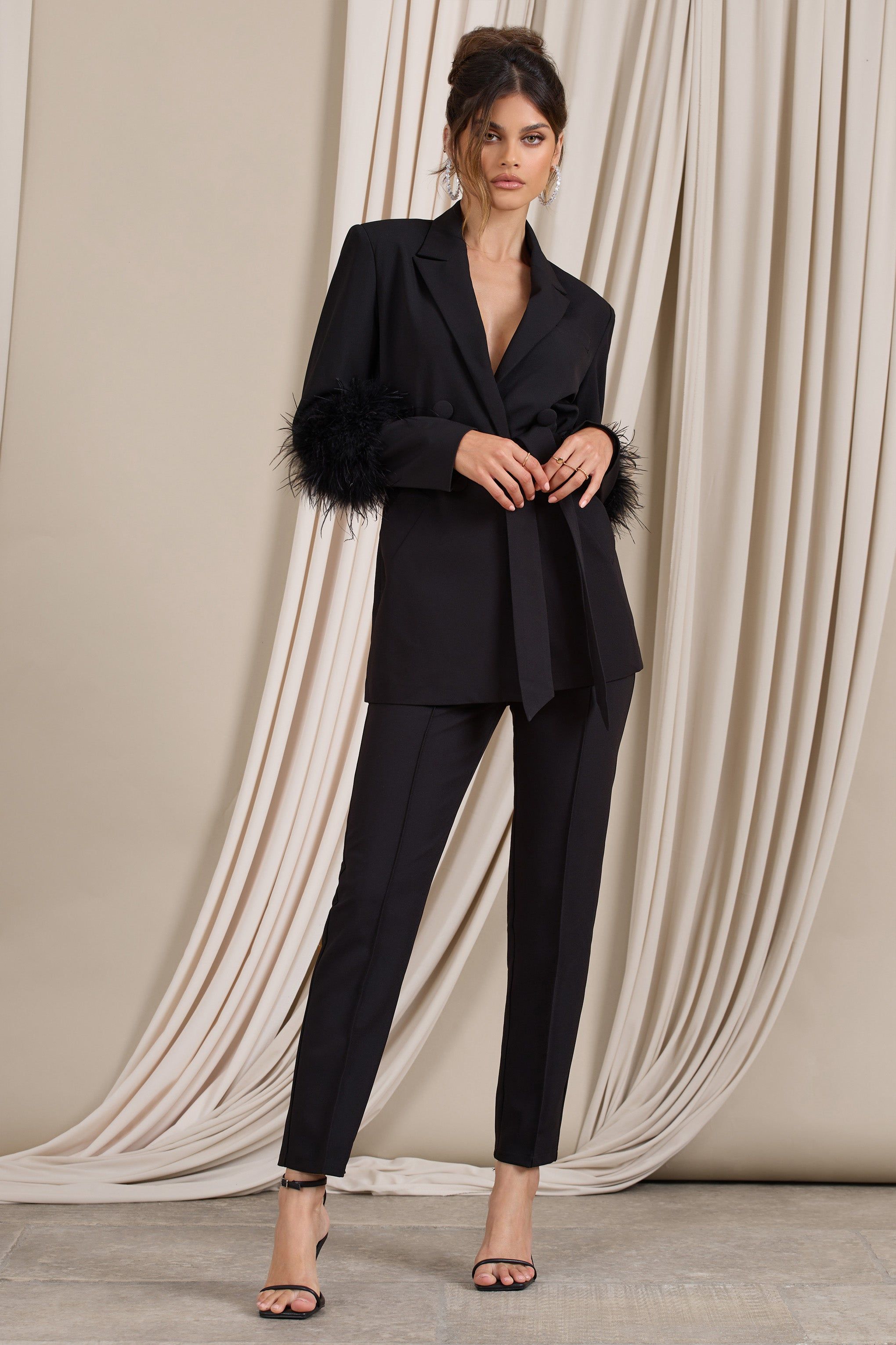 Cilla | Black Cigarette Trousers sold by Club L London product image thumbnail 5