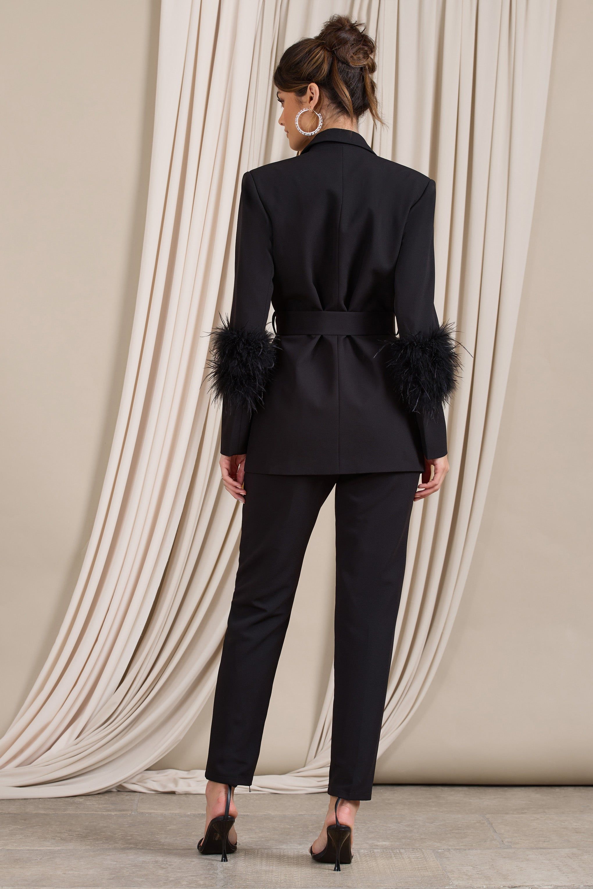 Cilla | Black Cigarette Trousers sold by Club L London product image thumbnail 2