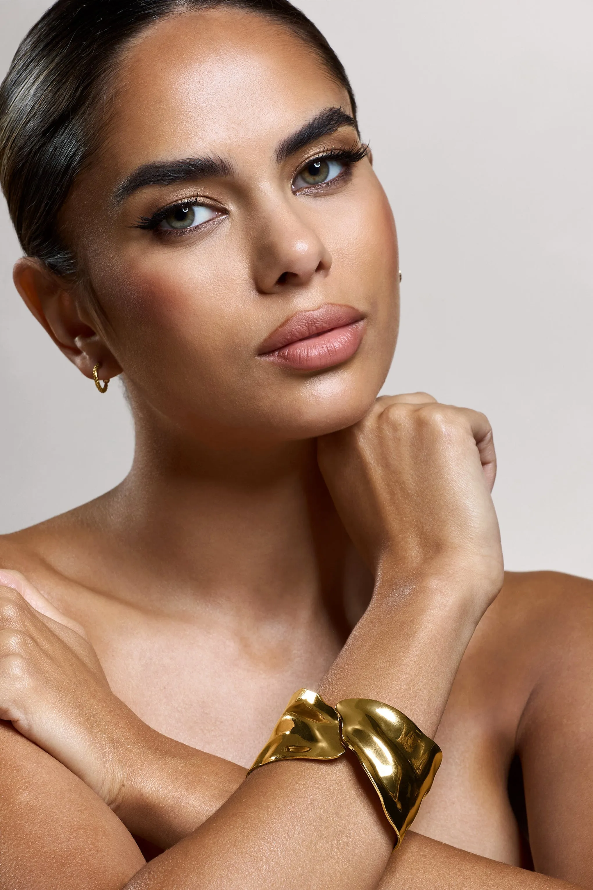 Radiance | Gold Abstract Chunky Bracelet sold by Club L London product image thumbnail 3