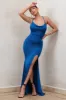 In My Feelings | Royal Blue Cowl Neck Split Maxi Dress sold by Club L London