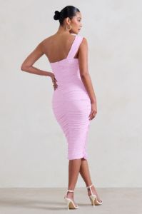 Contour | Lilac Maternity One Shoulder Bodycon Midi Dress sold by Club L London