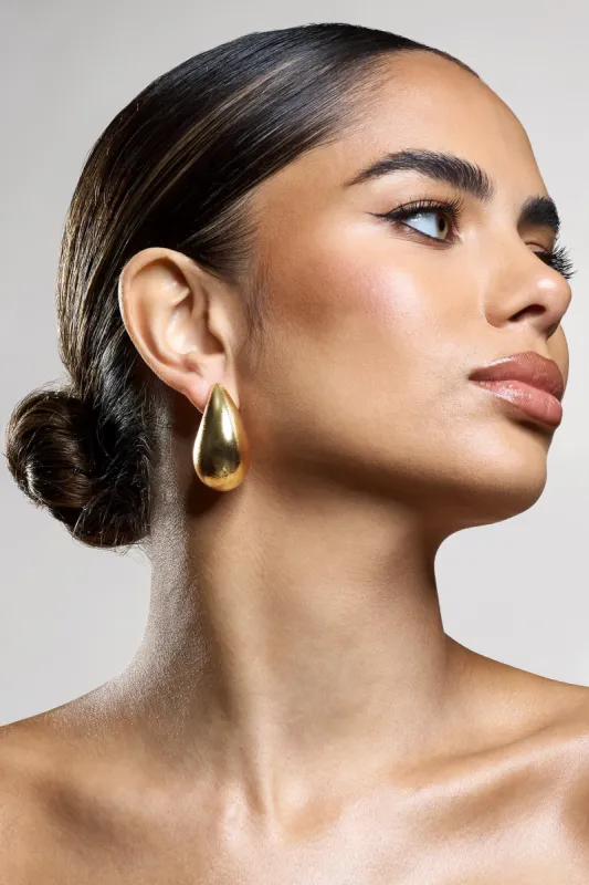 Normani | Rose Gold Textured TearDrop Earrings sold by Club L London