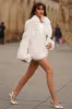 Hot Toddy | Cream Short Faux Fur Coat sold by Club L London