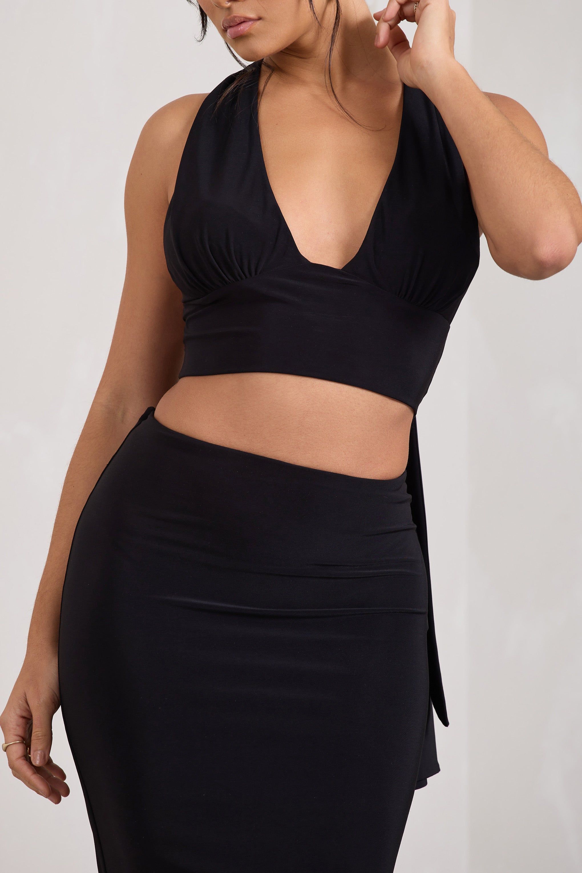 Onna | Black Bodycon Pencil Maxi Skirt sold by Club L London product image thumbnail 7